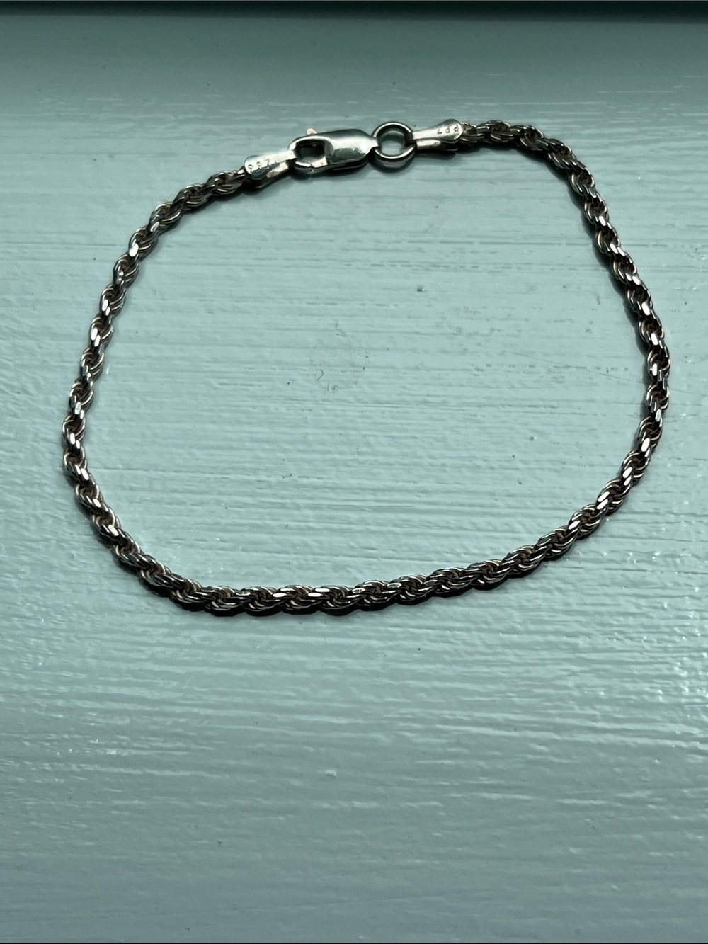 Sterling Silver Rope Chain 7 inch Bracelet